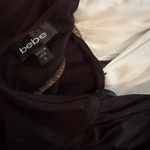 BEBE chain halter top shirt black white Small - Picture 2 of 5